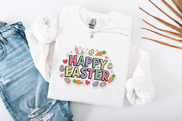 Happy Easter SVG Retro Patterned Bunny
