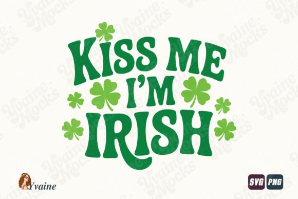 Kiss Me I m Irish Retro Shamrock SVG PNG Review