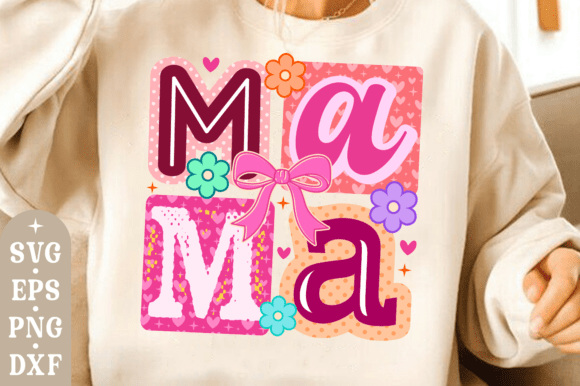Mama Coquette Bow Svg, Retro Mama Svg