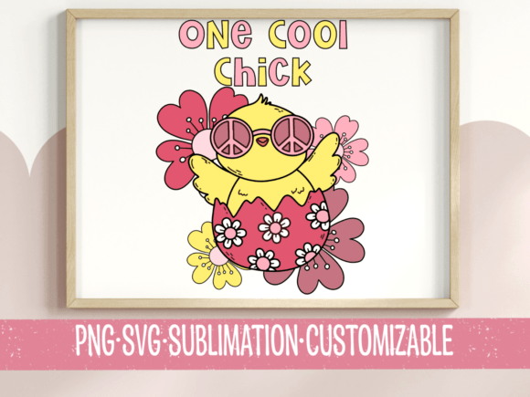 One Cool Chick SVG Retro Groovy Easter