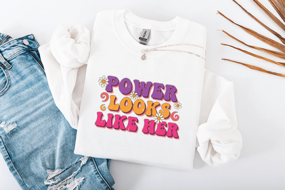 Power Looks Like Her SVG Retro Groovy Embroidery Review