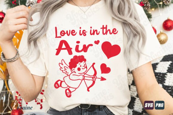 Retro Cupid SVG Love is in the Air PNG