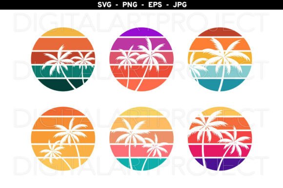 Retro Sunset Svg Bundle, Palm Tree Svg Review